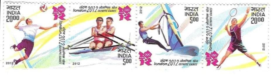 India 2012 London Olympic Games of The XXX Olympiad Stamps Se Tenant / Setenant MNH # C