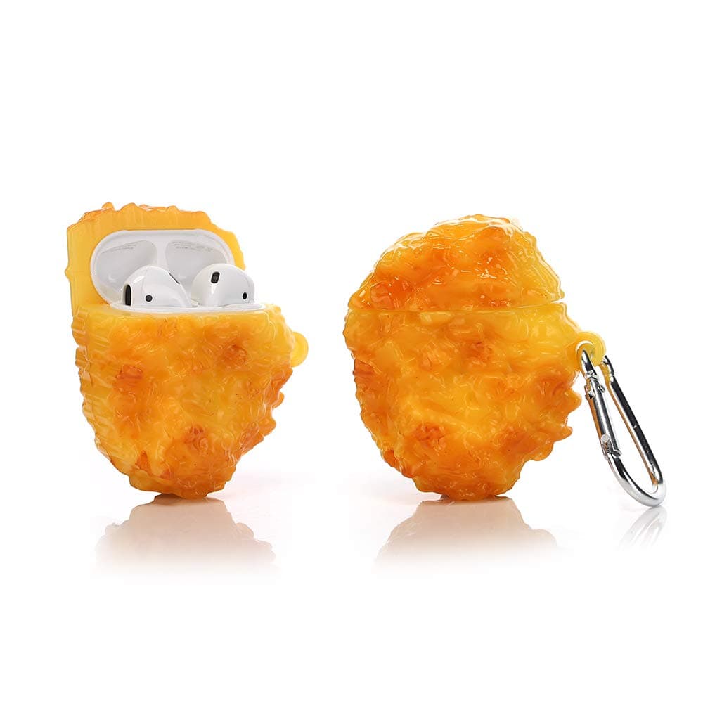 Silicone Case Compatible with Apple Airpods 1&2 Funny Cute Cover[Simulation Food Series](Fried Chicken Nuggets)