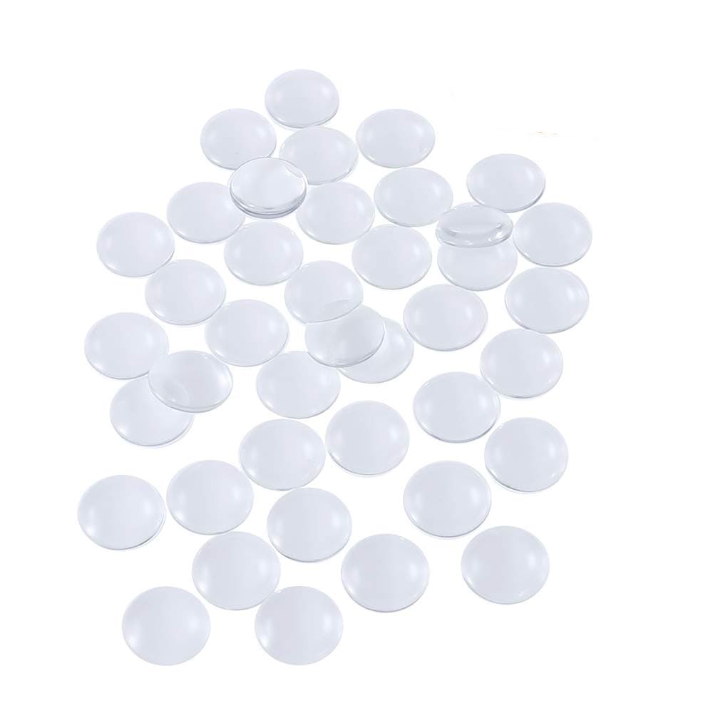 HAUTOCO 1.18 inch/30mm Round Glass Cabochons Clear Dome Cabochons Tiles for DIY Craft Photo Charms, Cameo Pendants, Rings, Necklace and Jewelry Making, 40PCS