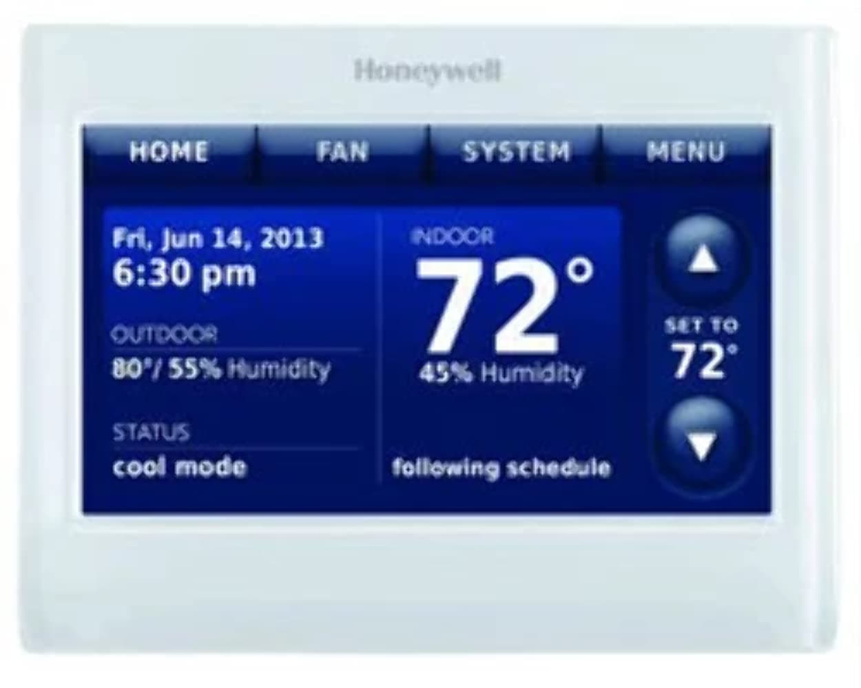 THX9421R5021WW 2 Wire IAQ High Definition Touch Screen Thermostat with Red LINK Technology, White