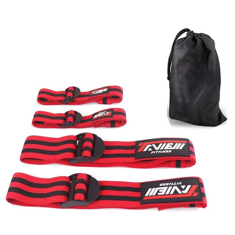 Okklusionsbnder, 4er-Pack (2 Bizepsbnder, 2 Beinbnder), bequeme, elastische Bnder fr das Training der Durchblutung und schnelles Muskelwachstum, ohne schwere Gewichte anzuheben