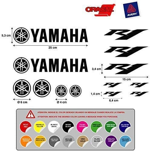 AUFKLEBER DECALS AUTOCOLLANTS ADDITIVE Sticker Sticker for Yamaha R1 Die Cut Vinyl Moto 5-7 Years 13 Pieces 16 Colours Available