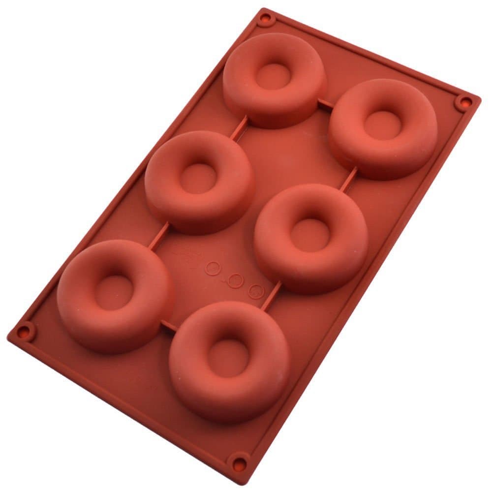 6-Cav Doughnut Donut Ring Chocolate Pan Dessert Silicone Mold Bakeware New