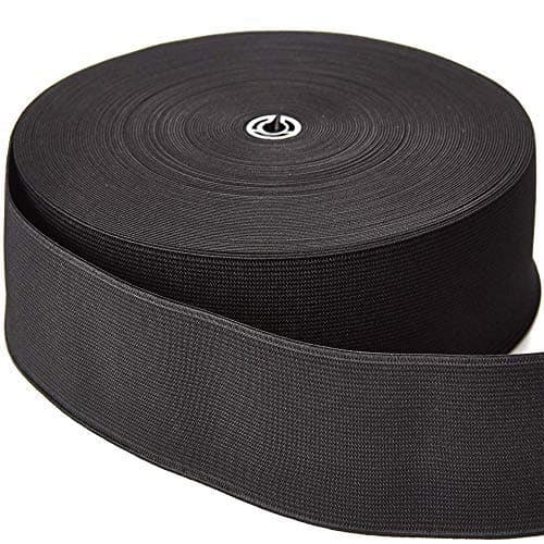 Black Elastic 50mm ~ 2 Inch Wide X 1M Lengths