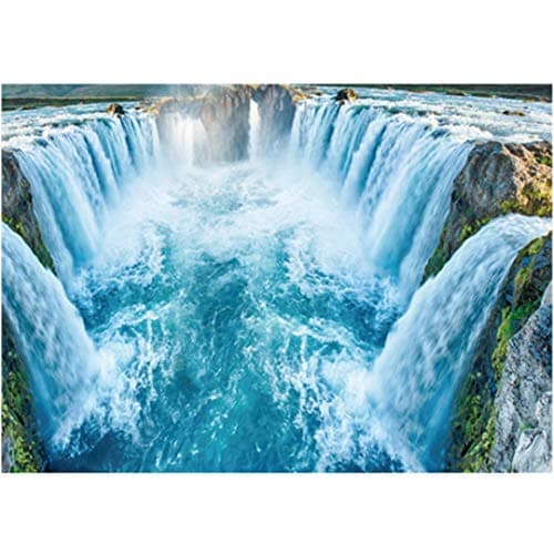 Tuu Waterfall Floor Self-adhesive Wallpaper Removable Wall Sticker Mural Decals PVC Art for Bathroom Decoration (Multicolor)
