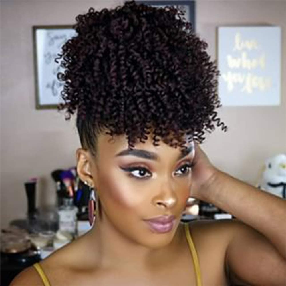 DIFEI Unisex Pineapple Ponytail Can Be Chignon Bangs Closure Ponytail Easy Styling Hair Extensions