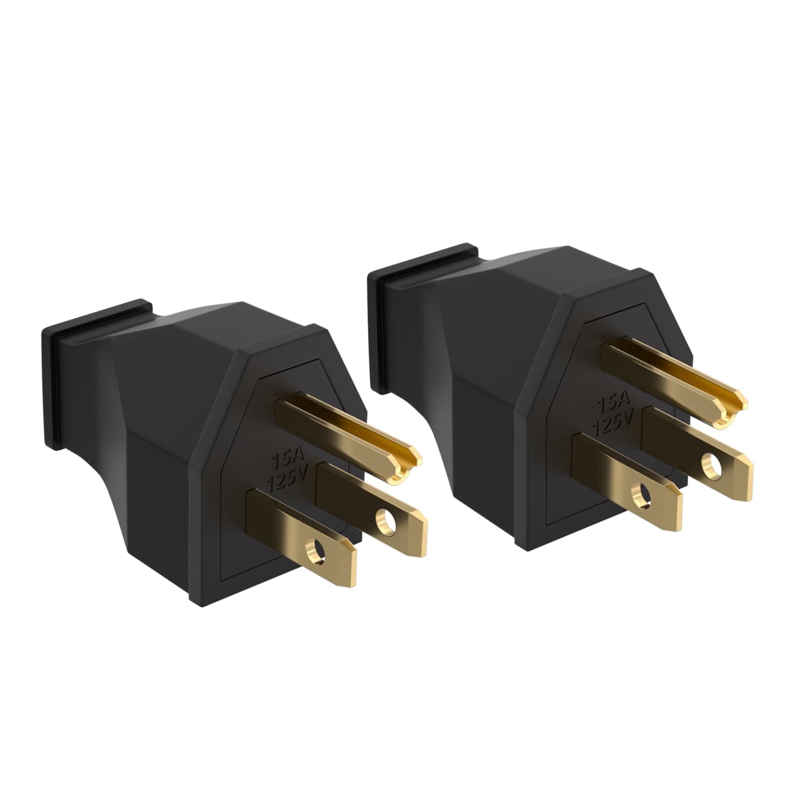 STARELO Extension Cord Ends 125V 15A 2Pole 3Wire Male Straight Blade Plug Replacement Electrical Plugs End 2 PCS (Male)