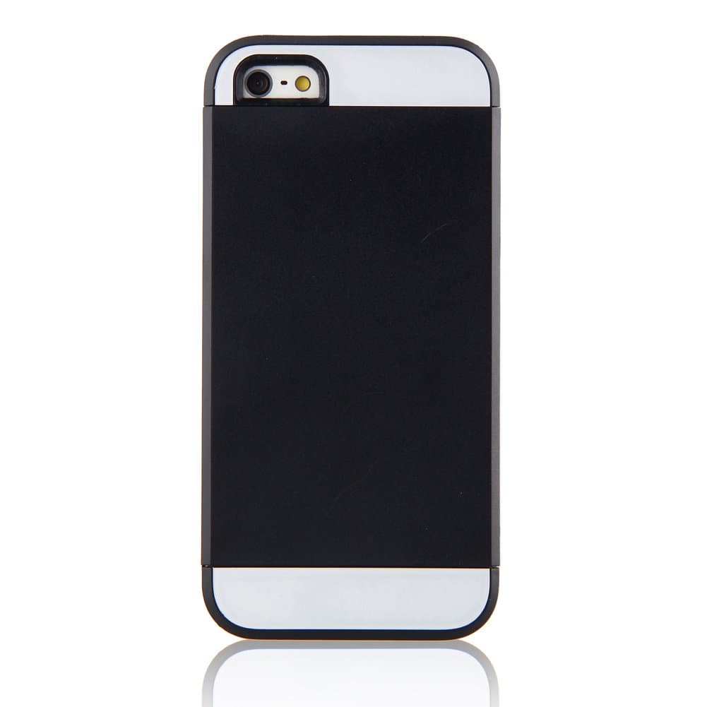 TOPCHANCES Beautiful and Elegant Candy Color Case Cover for iPhone 5C -Black+Black+White