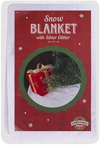 Snow Blanket With Silver Glitter - 'Christmas' Decoration - Scene Setter - 36" x 60"