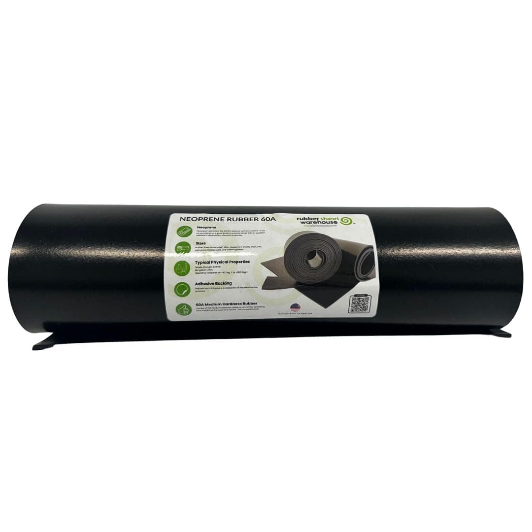 Rubber Sheet Warehouse .125" (1/8") Thick x 12" Wide x 36" inchs -Neoprene Rubber Sheet Commercial Grade 65A, Smooth Finish, Solid Rubber, Perfect for Weather Stripping, Gasket, Costume & DIY Projects