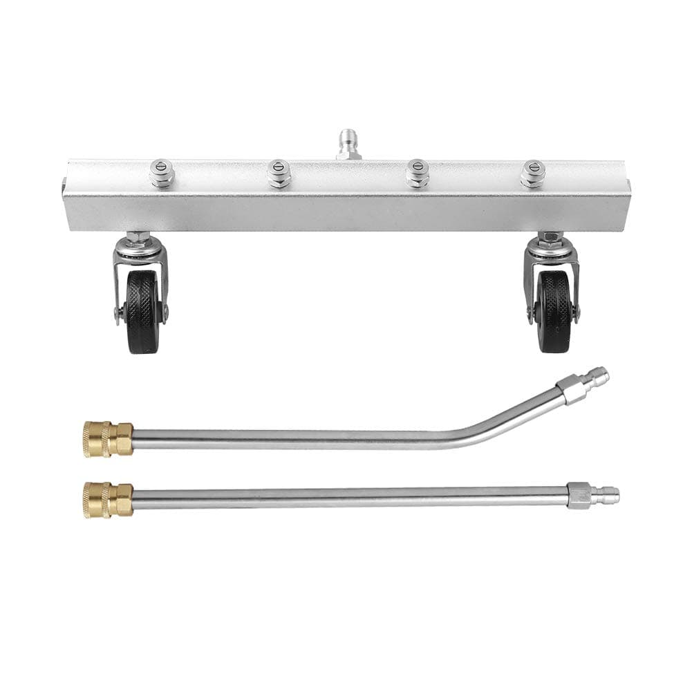 Atmozon 13 Inch Pressure Washer Undercarriage Cleaner for Pressure Washer, Under Car Water Broom with 15 Inch Straight Extension Wand and 15 Inch 45 Degree Curved Rod. 4000 PSI