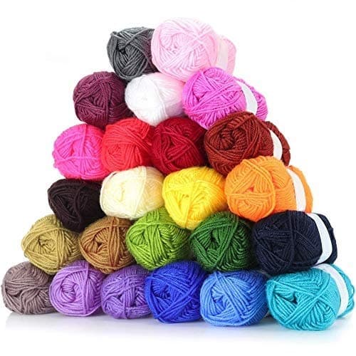 Multi-Color Crochet Yarn Set Knitting Yarn Soft Cotton Yarn, 25g Each, 525 Yards Total, Great for Mini Knitting and Crochet Projects, for Beginners, Kits, Adults
