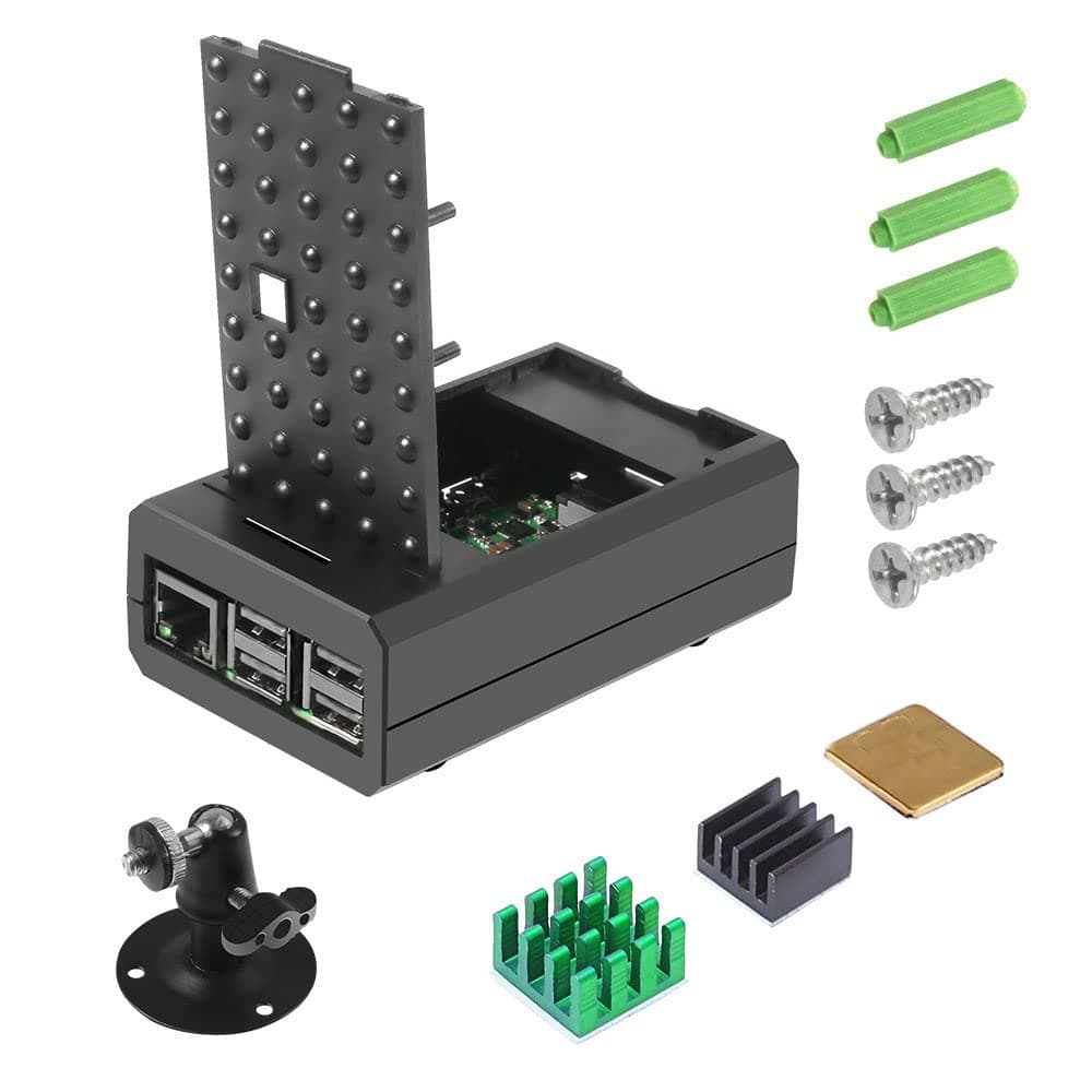 for Raspberry Pi 4B Case Supporting Camera Installation with Heatsinks Case Holder RPI Shell for Raspberry Pi 4B, Raspberry Pi 3 Model B+,Raspberry Pi 3 Model B, Pi 2 Model B & Pi Model B+