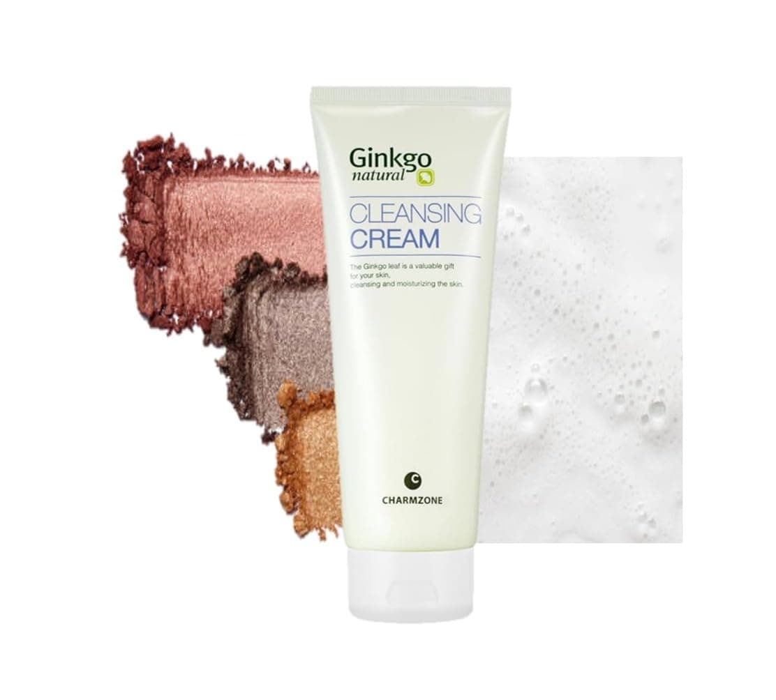 Ginkgo Natural Cleansing Cream Makeup Remover, Deep Facial Cleanser for All Skin Types, Gentle Hydrating Korean Cleanser with Ginkgo Leaf Extract, Non-Greasy Rinse-Off, 7.06 oz K-Beauty