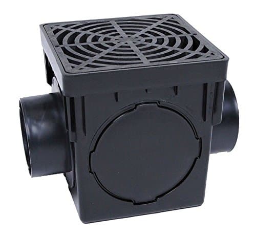 Storm Drain 12-Inch Square Catch Basin Kit With Grate and 2 Connectors Gxfc