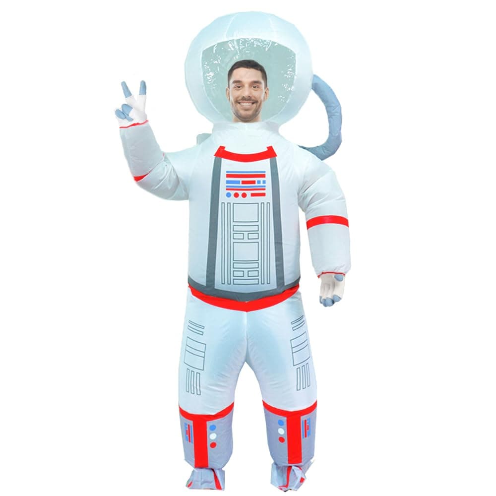 MXoSUM Inflatable Astronaut Costume for Adults Funny Halloween Costume Space Blow-up Costume Fancy Dress