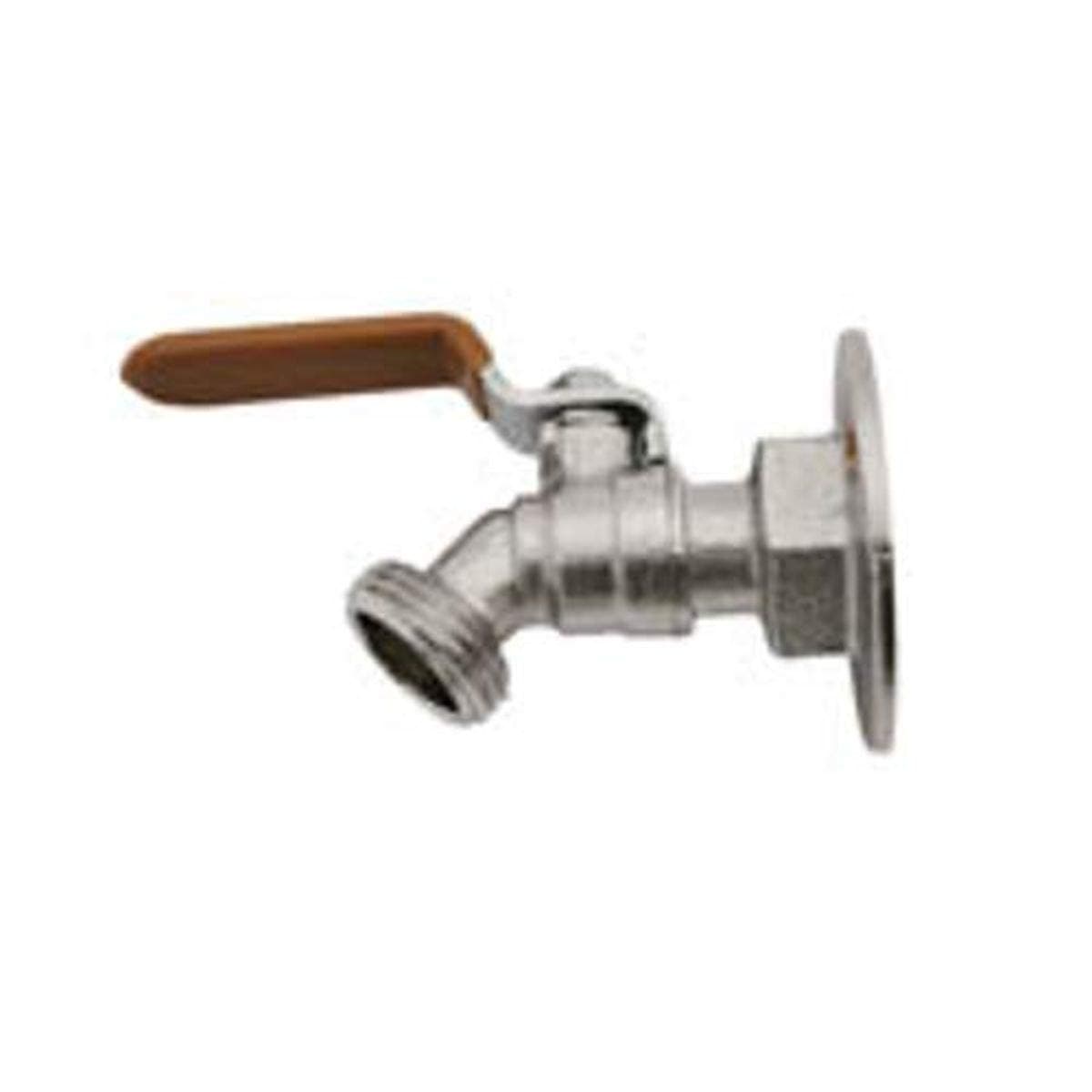 Legend Valve 107-474CP 1/4 Turn Brass Flanged Ball Sillcock Valve, Chrome Plated, 4.2"x3"x0.5"