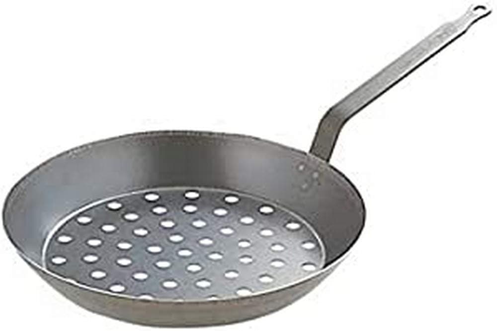 De Buyer La Lyonnaise Chestnut Pan Blue Steel 28 cm