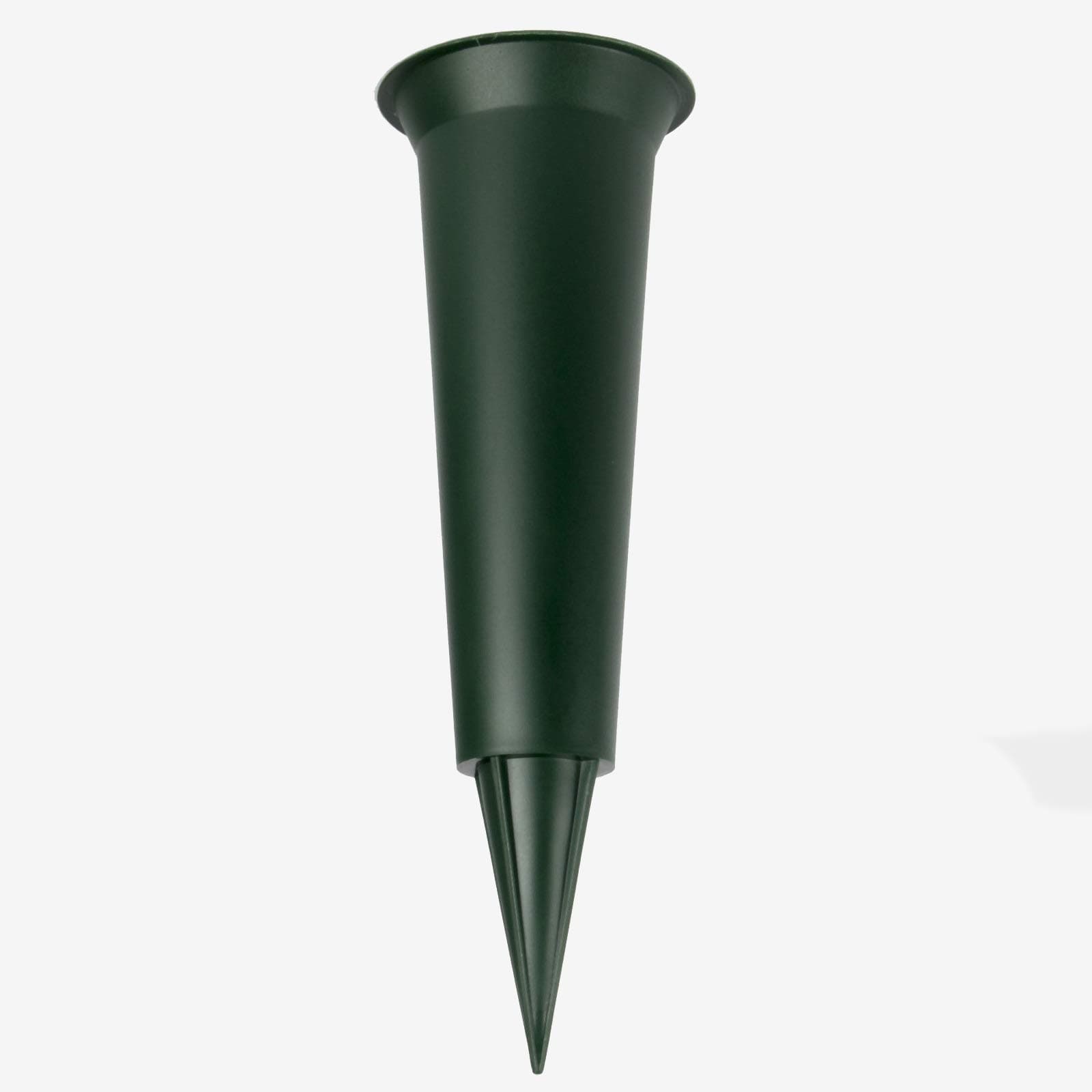 Grave Vase Plain dark green flower funeral spike pot
