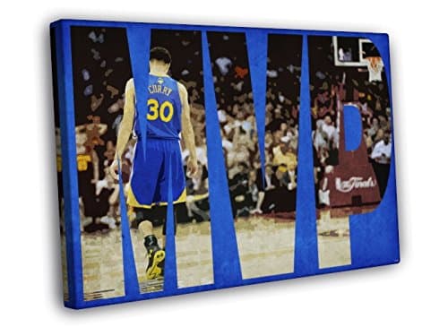 Stephen Curry Painting Art Steph MVP Golden State Warriors Basketball 30x20 Framed Canvas Print