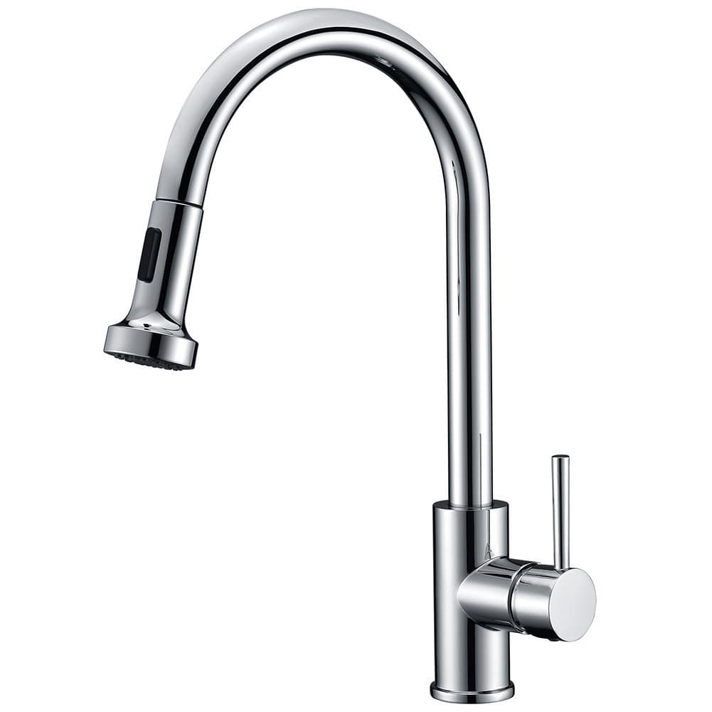 Avola Pull Out Kitchen Tap Single Lever Handle Kitchen Sink Mixer Tap Swivel Spout Dual Functional Sprayer, Chrome