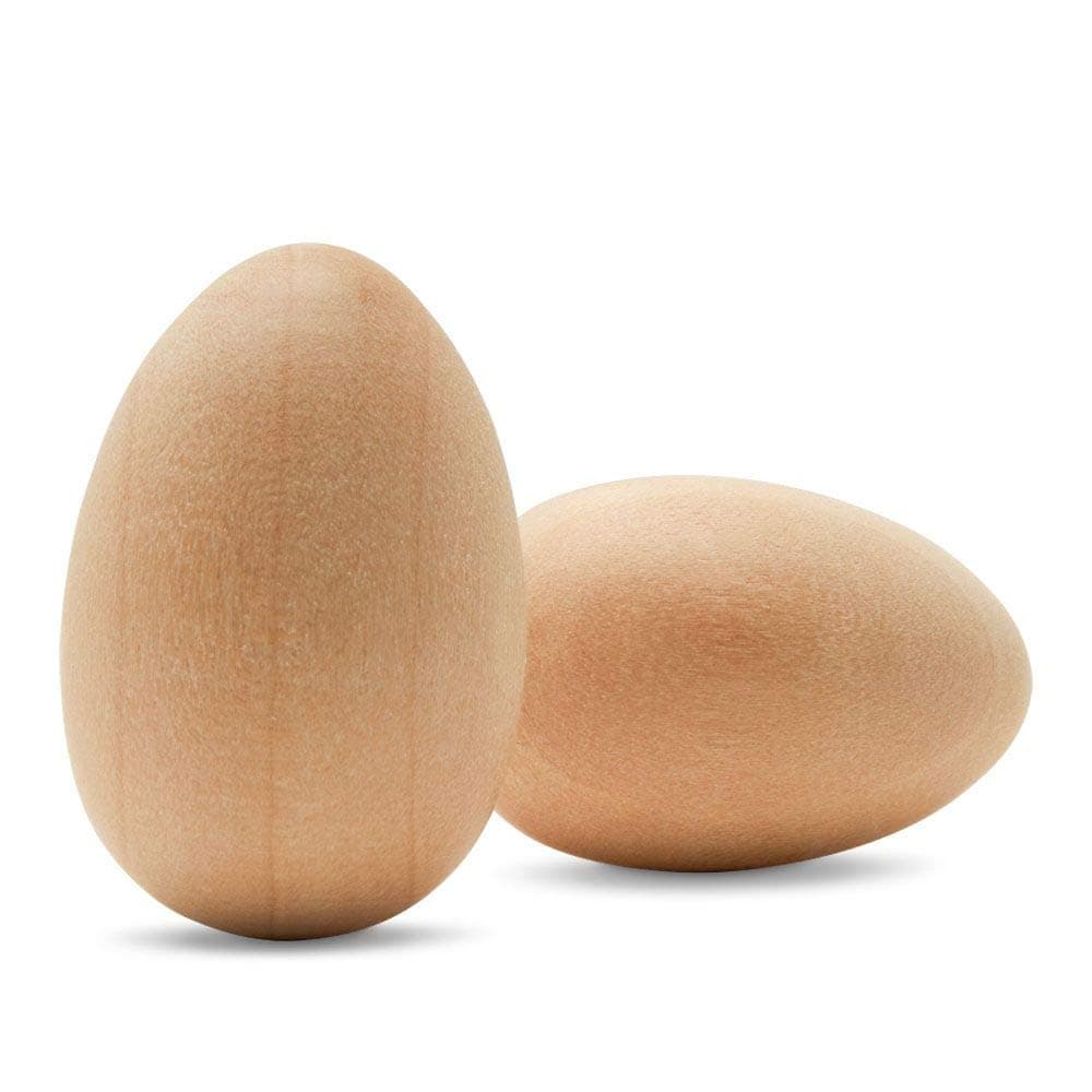 Unfinished Wood Easter Craft Eggs 1-1/8 inch, Pack of 12 Small Wooden Craft Eggs for Decorating and Easter Egg Ornaments, by Woodpeckers