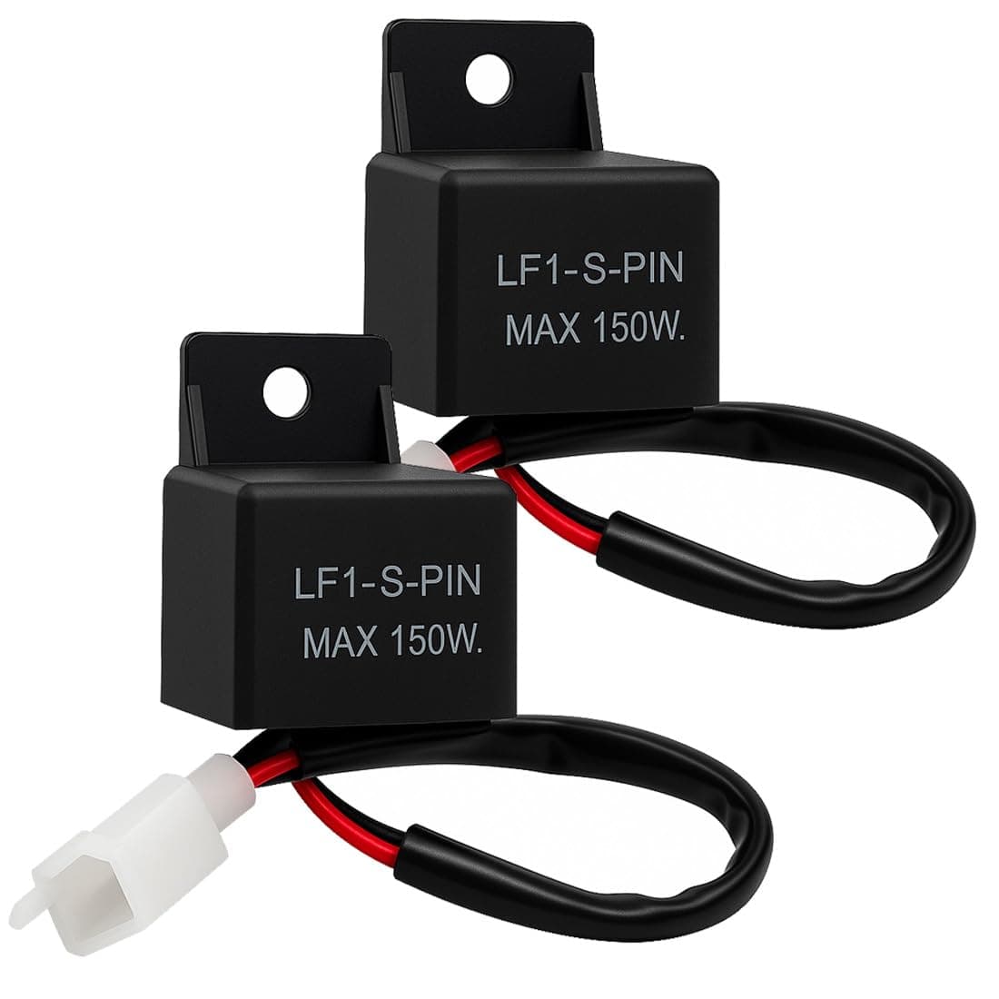Gebildet 2pcs Universal 12V 2-Pin Flasher Relay LF1-S-PIN, 0.1W-150W Auto motorcycle LED Turn Indicator Light Flasher Relay, Turn Signal Rate Control Blink relais