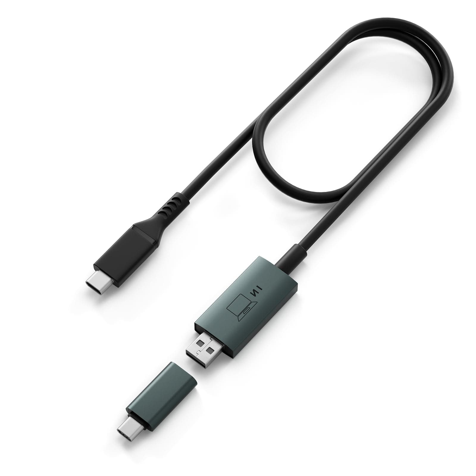 domyfan2-in-1 Hub Video Transmission Cable Suitable for Laptops Without Full-Featured Type-C Ports, Monitor Adapter Work for Windows, MacOS M1 M2 M3 M4