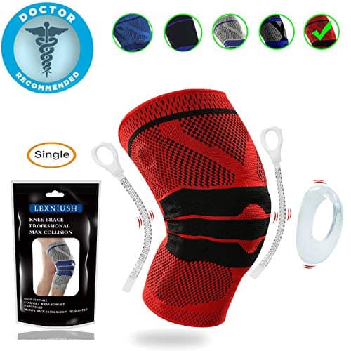 Professional Knee Brace Compression Sleeve - Best Knee Braces for Men Women, Medical Grade Knee Support Protector for Running, Meniscus Tear, Arthritis, Joint Pain Relief, Sports Injury Recovery