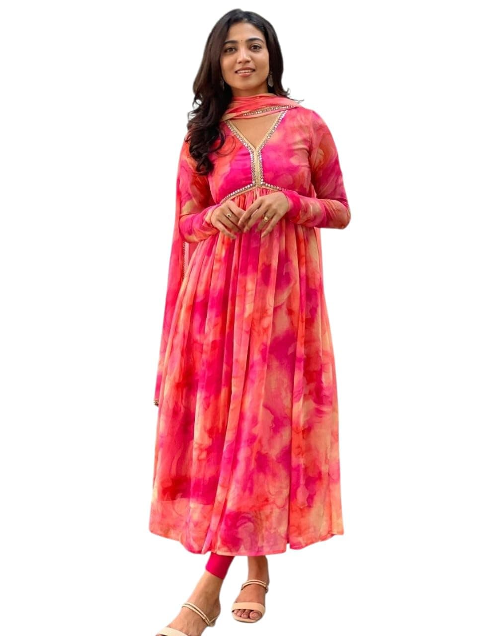 Women's Anarkali Floral Printed Kurta Pent Set with Dupatta Anarkali Kurta for Women | Kurta Set | Ethnic Set | Dupatta Set