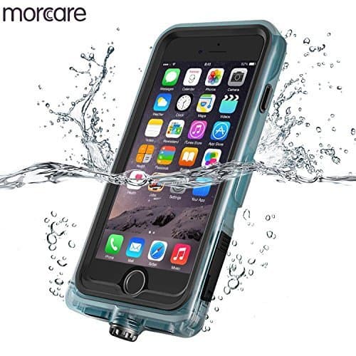 Morcare Waterproof Case with Belt Clip Armband, Protective Shockproof Full-Sealed Transparent Cover IP68 Absolutely 100% Waterpeoof for Swimming Floating Apple iPhone 7-Black