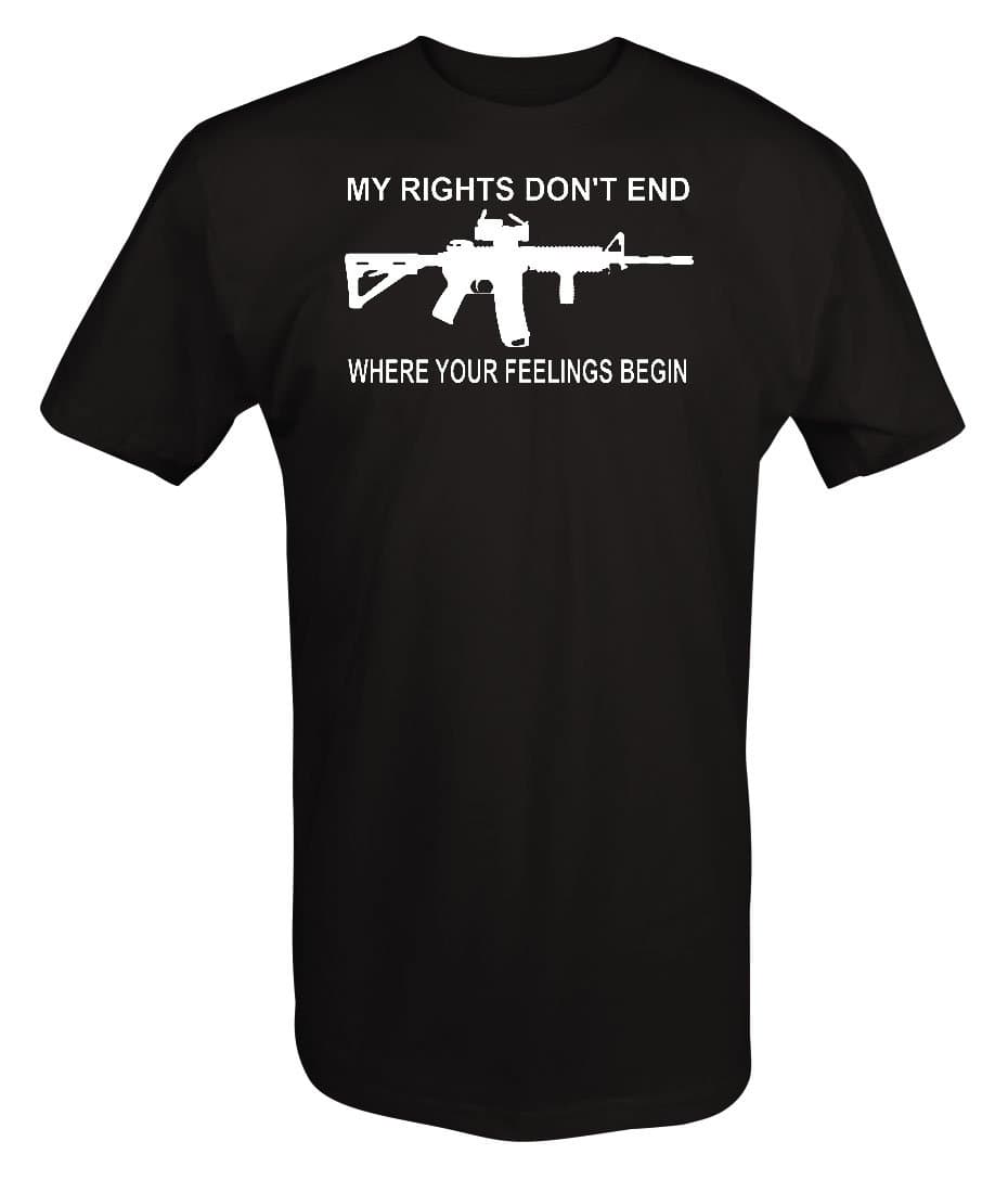 Lifestyle Graphix My Rights Don't End Feeling Begin NRA Gun AR15 2nd T Shirt for Men