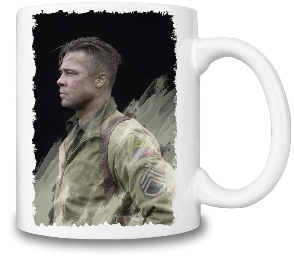 Cristina Borse Brad Pitt Fury Custom Coffee Mug Cup Personalised Birthday Gift Anniversary Present