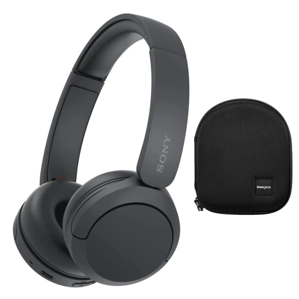 Sony WH-CH510 Wireless On-Ear Headphones, Black (WHCH510/B) with Knox Gear Hard-Shell Case Bundle (2 Items)