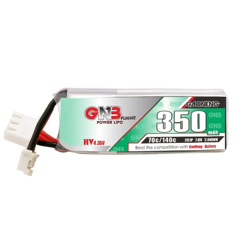 GNB 2Pcs 2S 350mAh LiPo Battery 7.6V 70C JST-PH 2.0 HV for EMAX Tinyhawk S 2S Brushless Micro Indoor Racing Drone Whoop