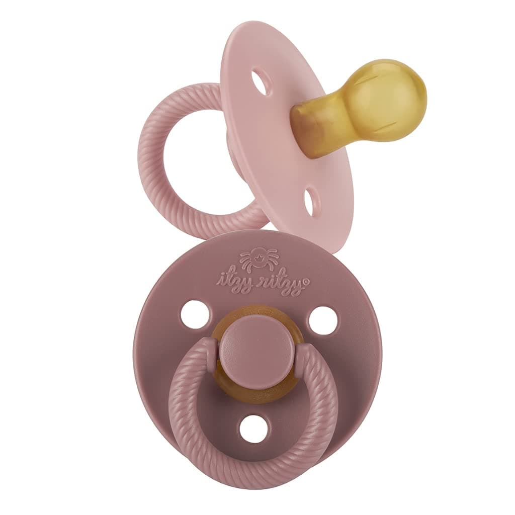 Baby Natural Rubber Pacifiers For Ages 0-6 Months, Blossom & Rosewood, 2 Count