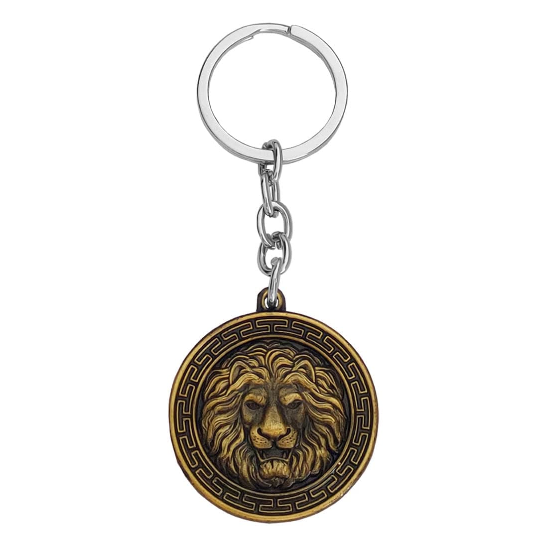 M Men Style Lion Head/Face Keyring Car Bike Home Office Birthday Gift To Friends Gold Zinc And Metal Keychain For Men And Women