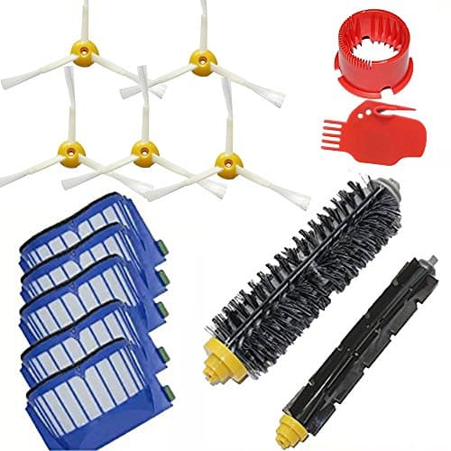 ECOMAID AeroVac Filter Hair Brush kit and Side Brush Cleaning Tool for iRobot Roomba 600 Series 595 620 630 650 660 Vacuum Cleaner Accessories
