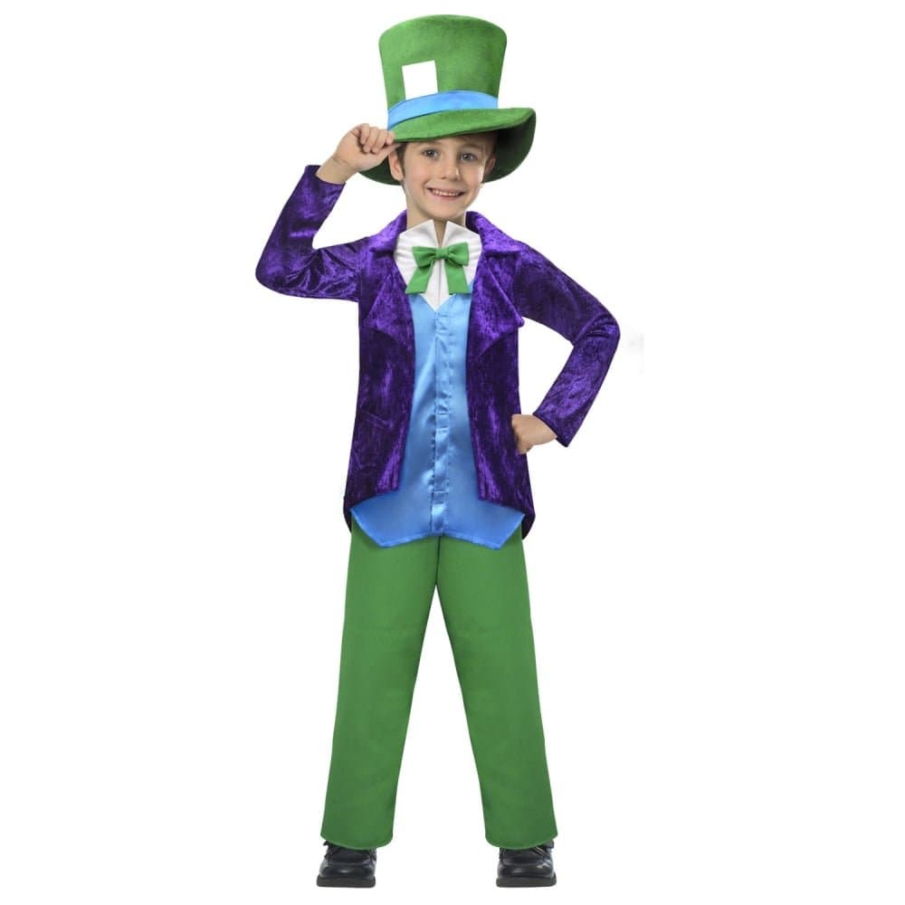 amscan (PKT) (9902143) Child Boys NEW Top Hatter Costume (9-10yr)