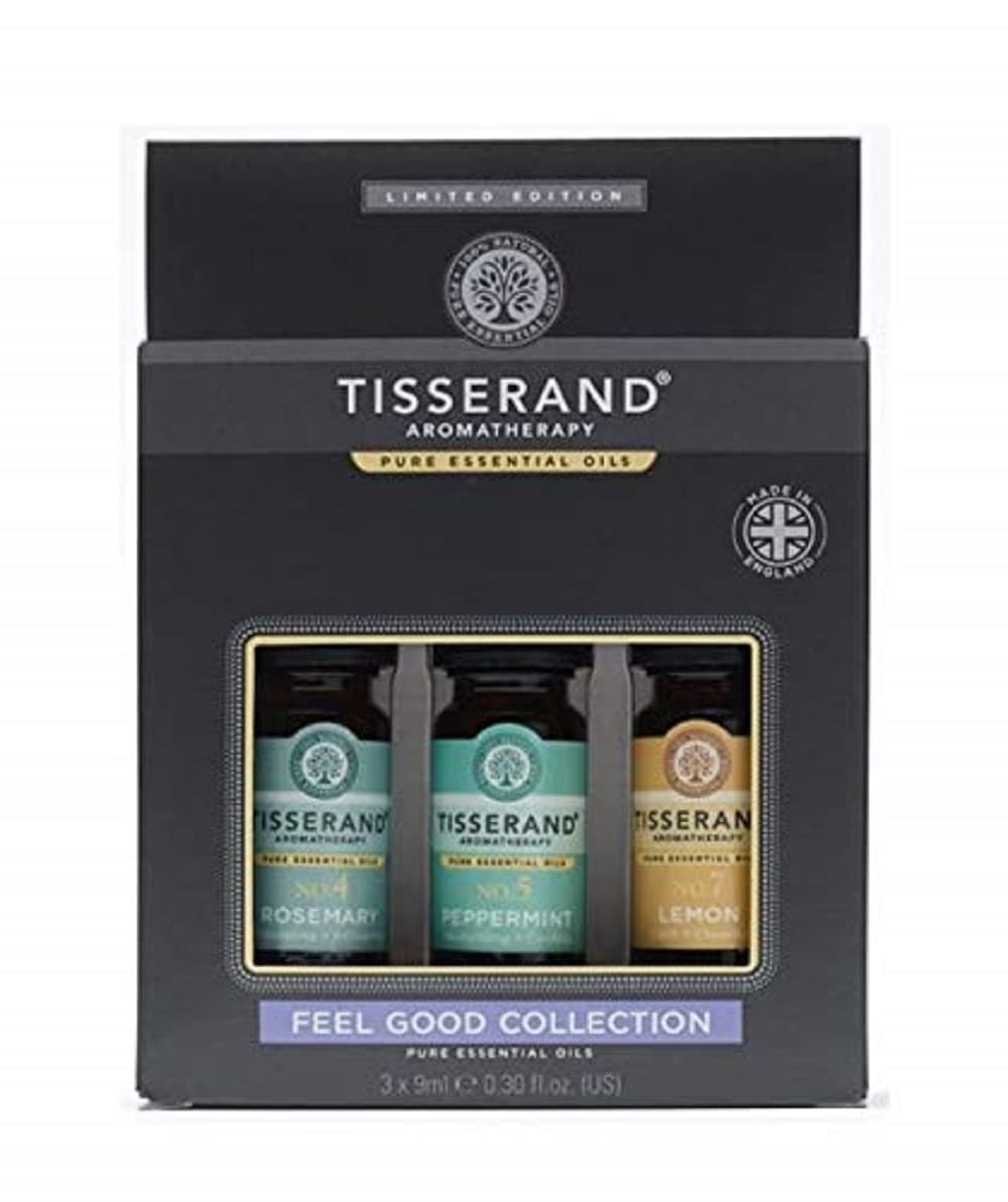 Tisserand Aromatherapy Feel Good Collection Essential Oil Kit (Rosemary, Peppermint & Lemon), 9 ml (Pack of 3)