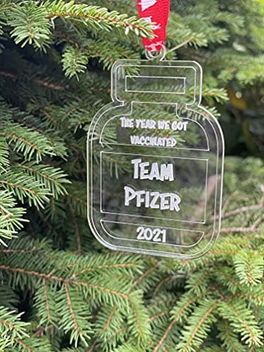 Acrylic 2021 Vaccination Ornament Team Pfizer