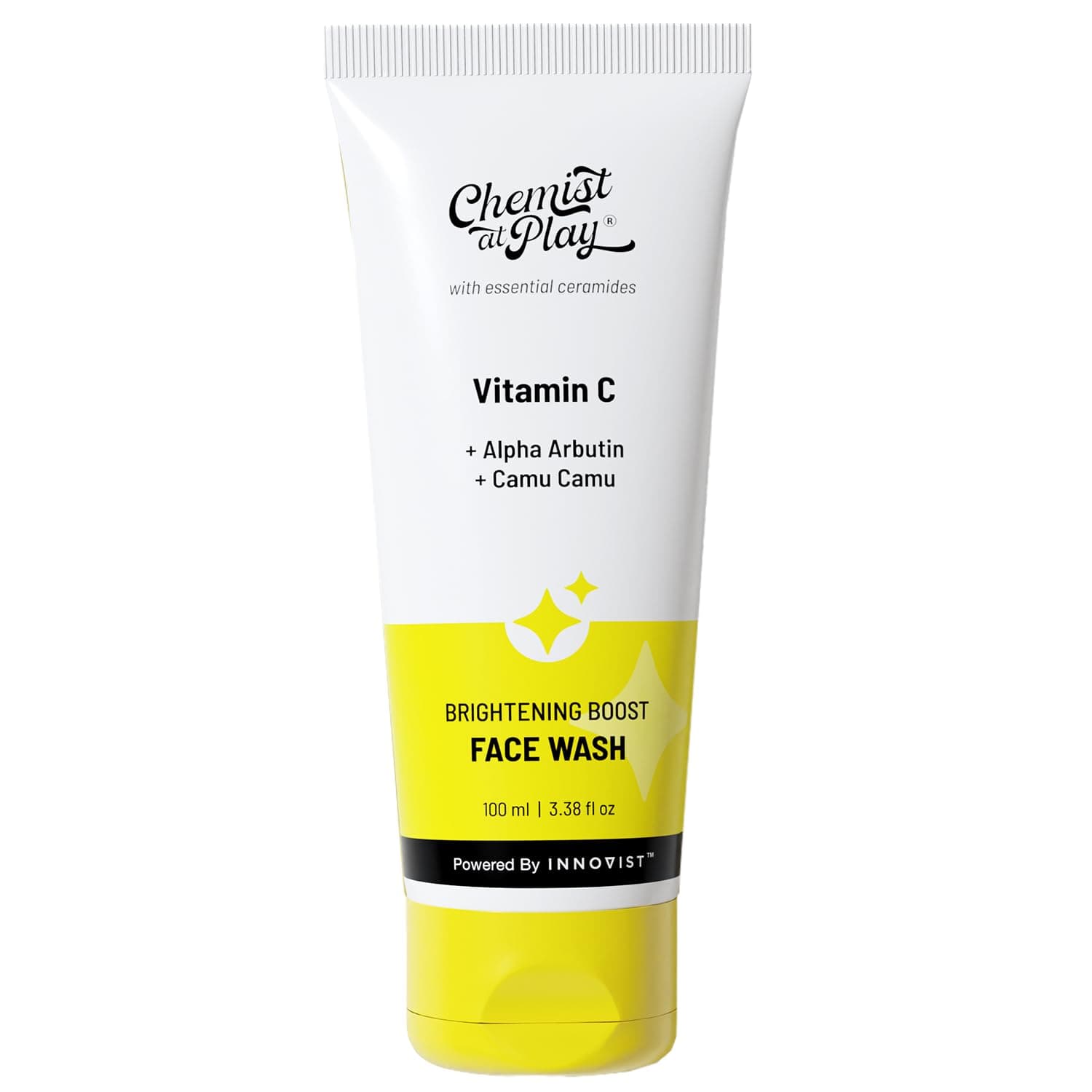 Chemist at Play Brightening Boost Face Wash with 30x Vitamin C | Cleans Oil & Dirt | Fades Dark Spots | Boosts Radiance | For All Skin Types | For Men & Women | Vegan | SLS & Paraben Free | 100 ml