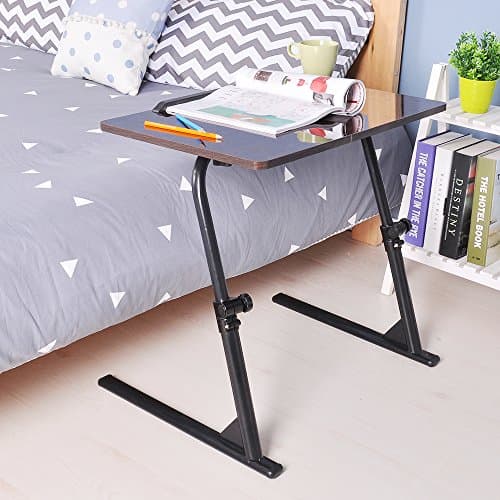 SogesPower Portable Laptop Desk Adjustable Side Table Computer Stand for Bed Sofa, Black JZS-S12B