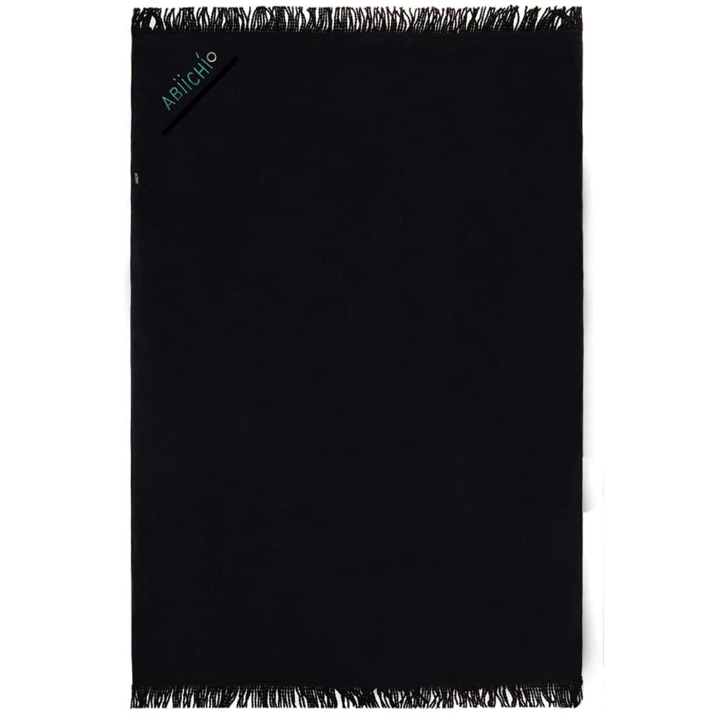 Abiichi Black - Luxury Oversized Beach Towel with Handy Built in Pocket for Your iPhone