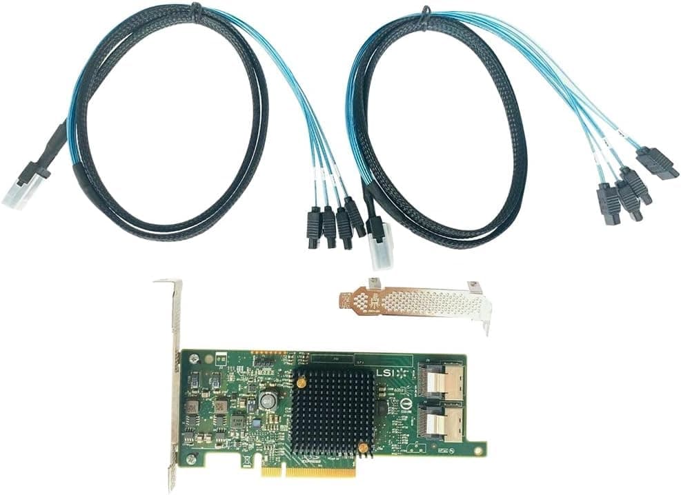 LSI SAS2308 9207-8i HBA Card 6Gbs SAS SATA PCI-E 3.0 HBA LSI FW:P20 IT Mode Expander Card ZFS FreeNAS unRAID+ 2 * SFF-8087-4* SATA Cable
