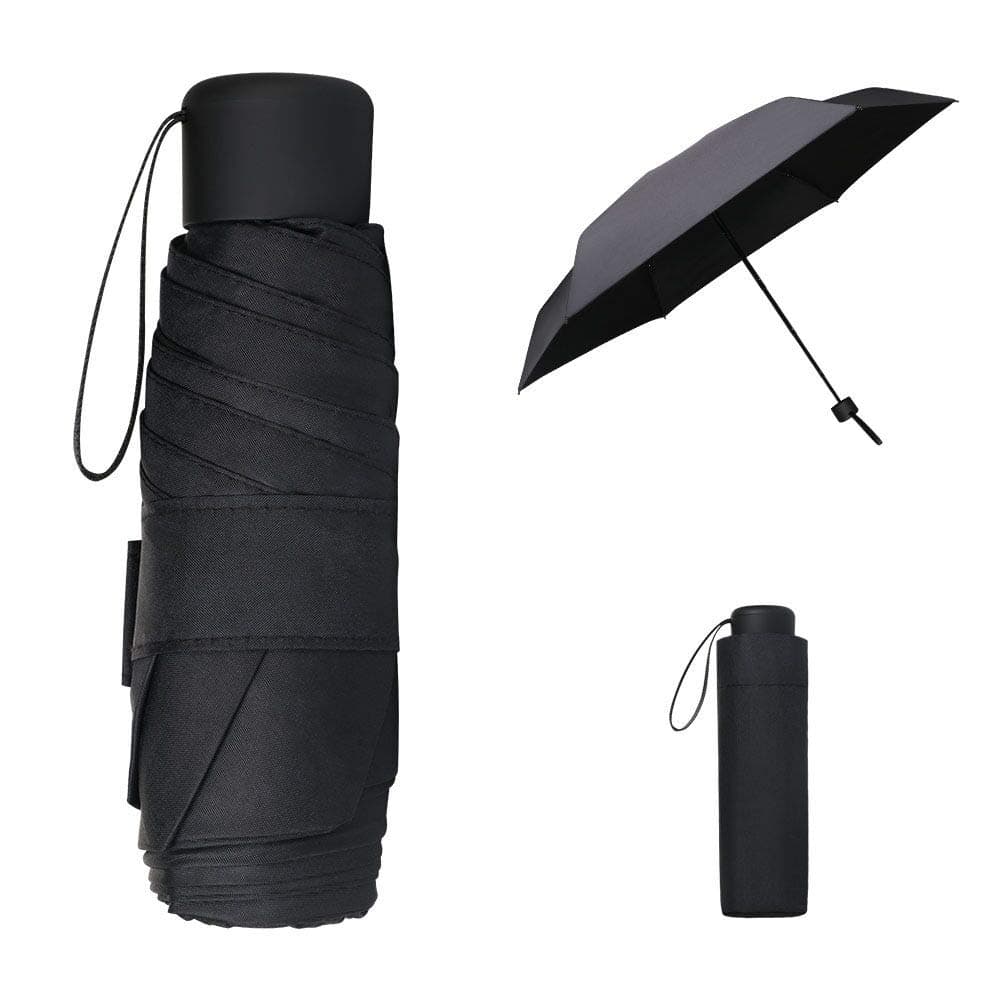 Mini Umbrella, Pocket Umbrella, 6 Ribs Lightweight Compact Folding Umbrella Windproof Rain and Sun Umbrella with Reinforced Frame for Travel,School,Daily Life (Upgrade