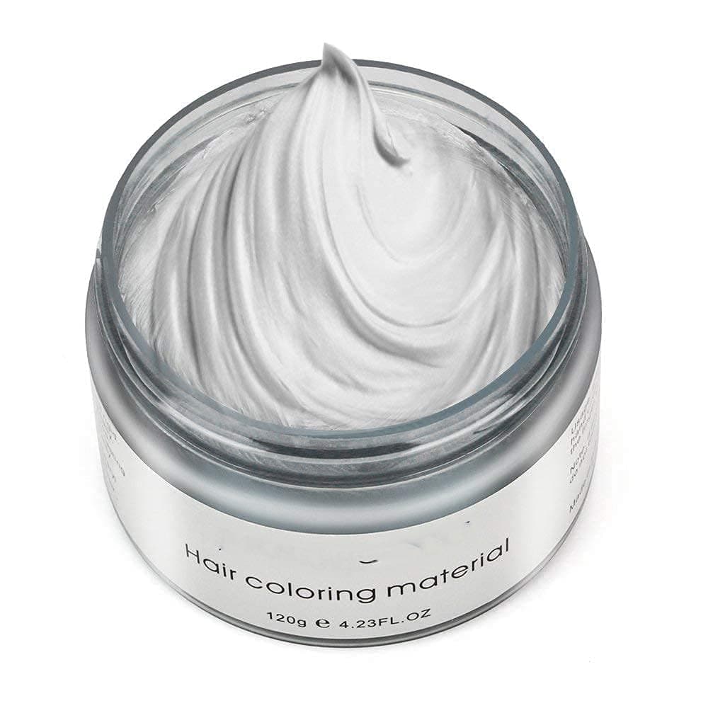 Temporary White Hair Wax Instant Hairstyle Dye Styling Cream Mud Hair Pomades for Party, Cosplay, Nightclub, Masquerade, Halloween white