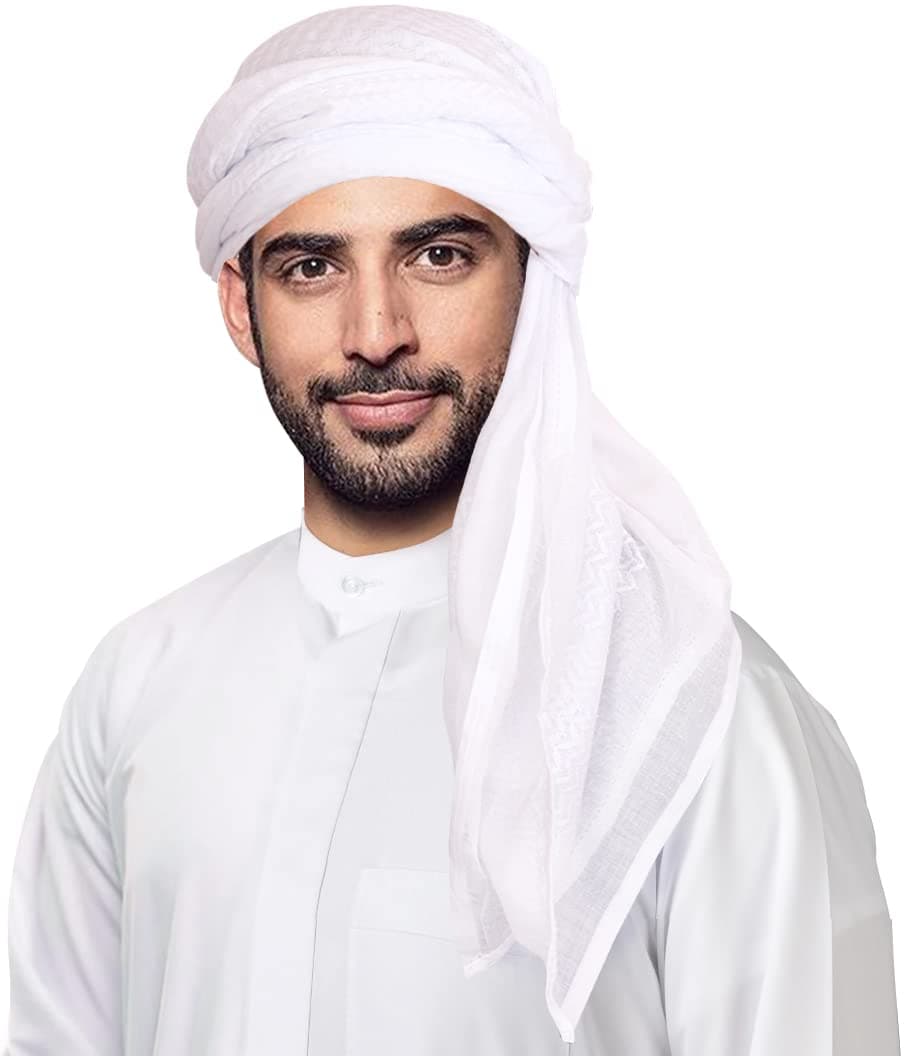 Keffiyeh Arab Head Scarf for Men Sheikh Muslim Turban Saudi Dubai Headwear