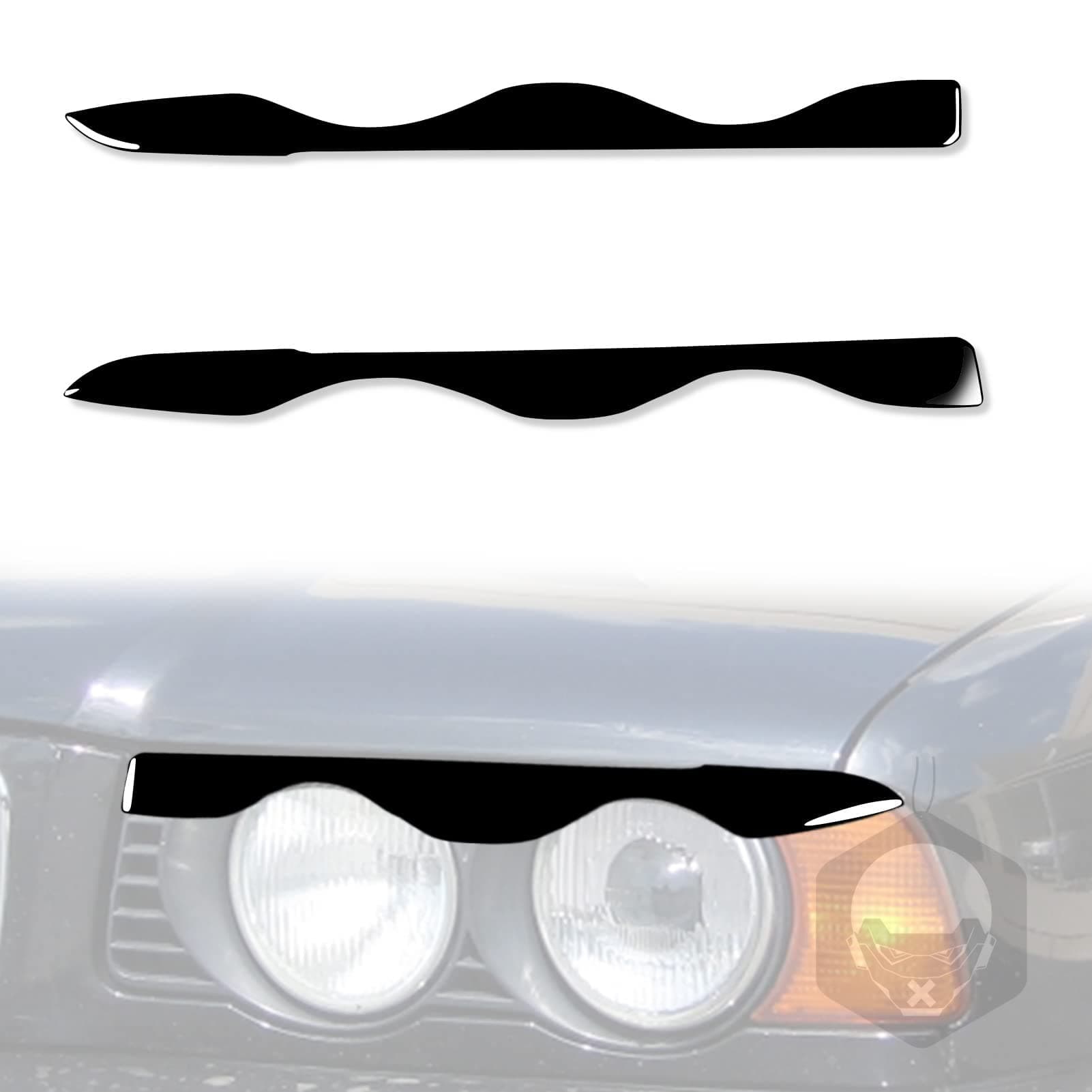 Car Headlight Eyebrows, For BMW 5 Series E34 1988-1996, Car Headlight Eyebrow Cover, Decorative Headlight Sticker Strips,A-Gloss Black