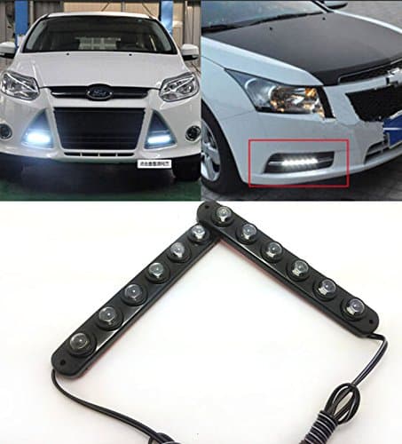 2 Pcs Car waterproof 3M Hawkeye 6 LED Daytime Running Light DRL Fog Driving Lamp